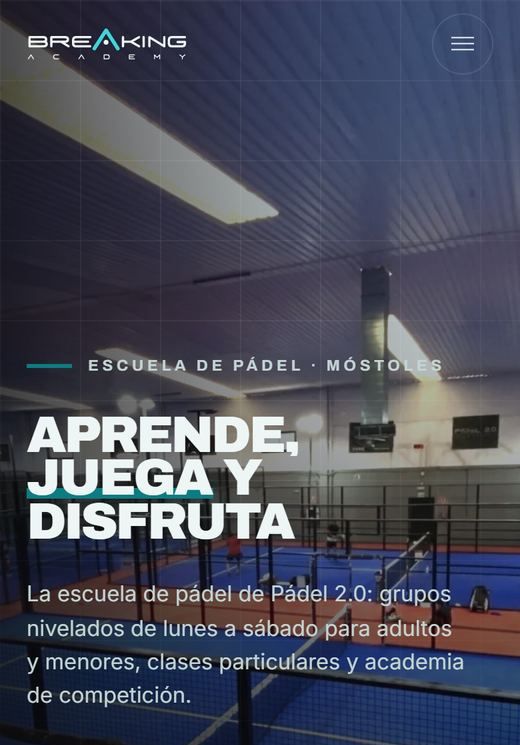 Portada de la web en azul